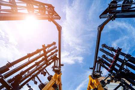 New modern agricultural machinery and equipment detailsの写真素材