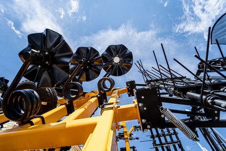 New modern agricultural machinery and equipment detailsの写真素材