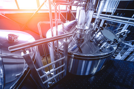 Craft beer brewing equipment in privat brewery
