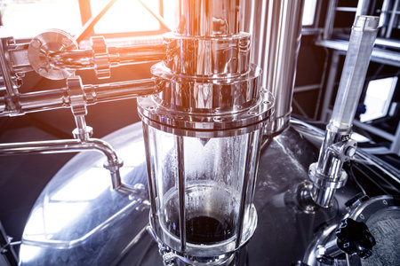 Craft beer brewing equipment in privat breweryの写真素材