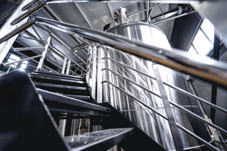 Craft beer brewing equipment in privat breweryの写真素材