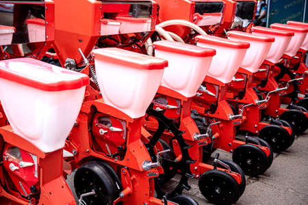 New modern agricultural machinery and equipment detailsの写真素材