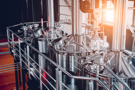 Craft beer brewing equipment in privat brewery
