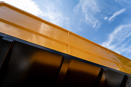 Large grain truck at the blue sky background