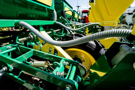 New modern agricultural machinery and equipment detailsの写真素材