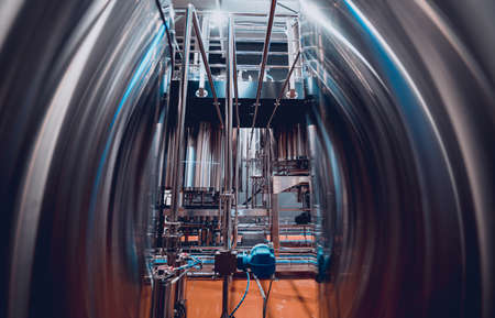 Craft beer brewing equipment in privat breweryの写真素材