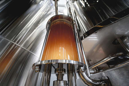 Craft beer brewing equipment in privat breweryの写真素材