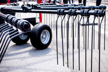 New modern agricultural machinery and equipment detailsの写真素材