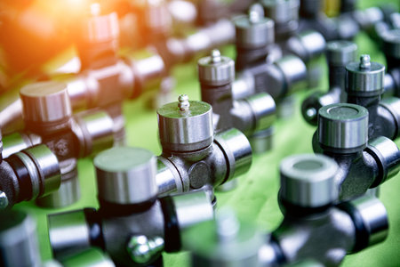 Plumbing and fittings on a green background.