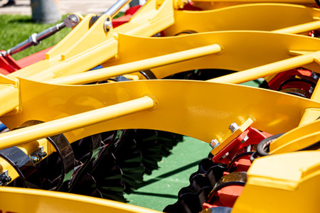 New modern agricultural machinery and equipment detailsの写真素材