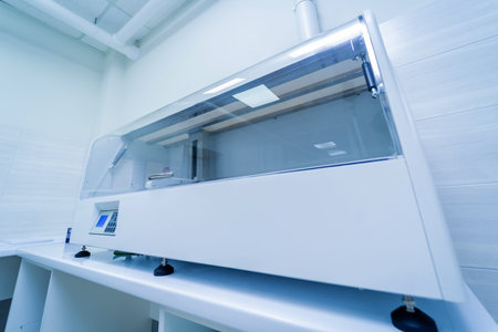 Automatic multi slides stainer at the modern laboratory