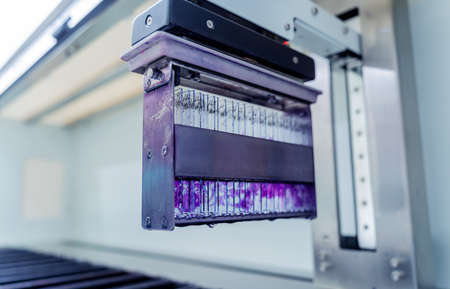 Automatic multi slides stainer at the modern laboratoryの写真素材