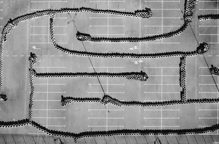 Top view go karting circuit with roads and tiresの写真素材