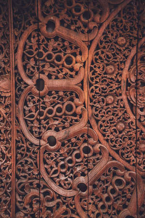 Background and texture of old wooden wallの写真素材
