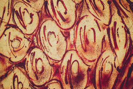 Background and texture of old painted wallsの写真素材