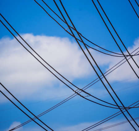 High voltage electric power plant current distribution substationの写真素材