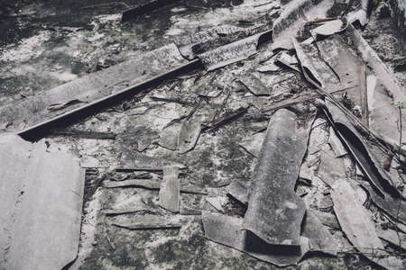 Background and texture of old wooden wallの写真素材