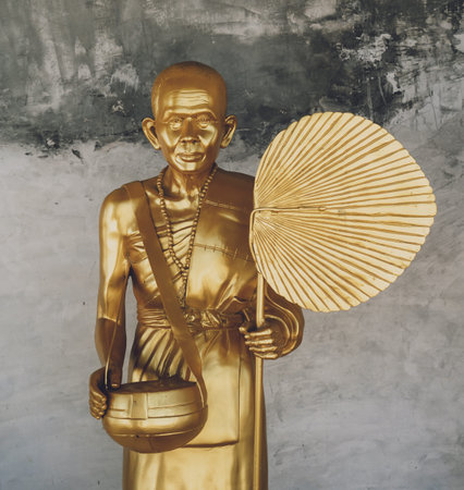 Details and fragments of old traditional buddhist temple in Thailandの写真素材