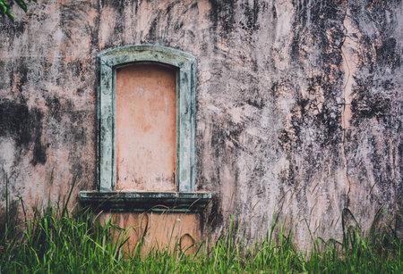 Background and texture of old stoned wallの写真素材