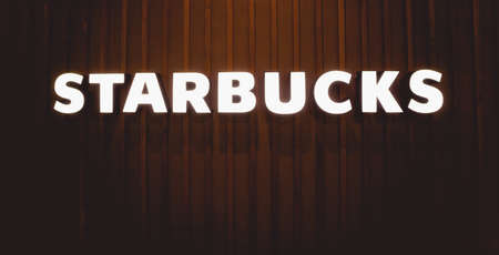 PHUKET, THAILAND - MAY 29, 2022: Starbucks Coffee Shop brand logo signboard on the storefront in the shopping mallのeditorial素材