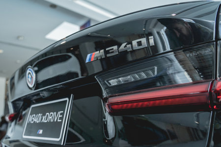 PHUKET, THAILAND - AUGUST 09, 2022: Cars in showroom of dealership BMWのeditorial素材