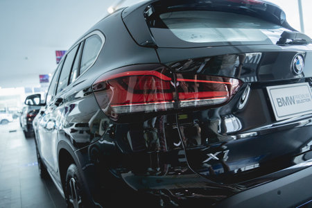PHUKET, THAILAND - AUGUST 09, 2022: Cars in showroom of dealership BMWのeditorial素材