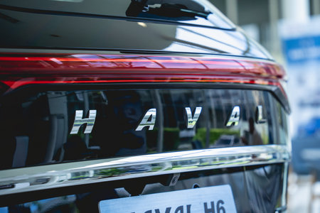 PHUKET, THAILAND - AUGUST 09, 2022: Cars in showroom of dealership Great Wall