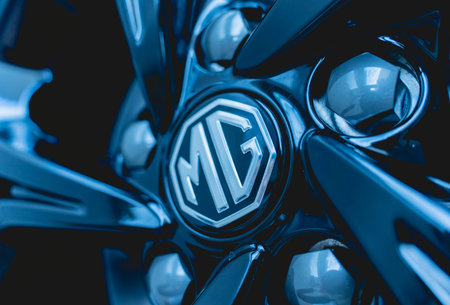 PHUKET, THAILAND - AUGUST 09, 2022: Cars in showroom of dealership MG Morris Garages