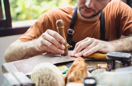 Master class in a large workshop for the manufacture of handmade jewelry