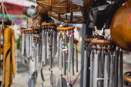 The beautiful colorful handmade metal wind pipes