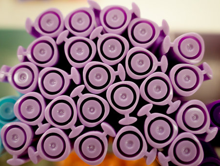 Background of lots assorted colorful marker pen setの写真素材