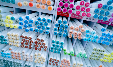 Background of lots assorted colorful marker pen set