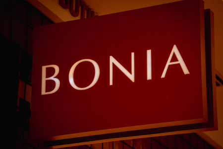 KUALA LUMPUR, MALAYSIA - DECEMBER 04, 2022: Bonia brand retail shop logo signboardのeditorial素材
