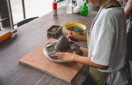 The master class in big workshop on making clay productsの写真素材
