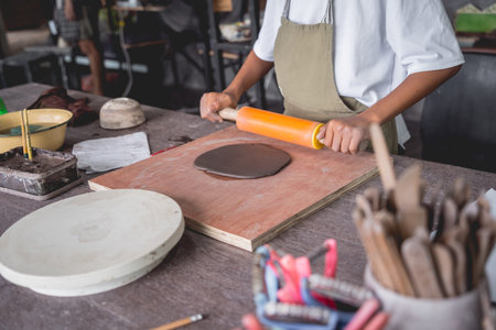 The master class in big workshop on making clay products