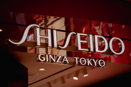 KUALA LUMPUR, MALAYSIA - DECEMBER 04, 2022: Shiseido brand retail shop logo signboardのeditorial素材