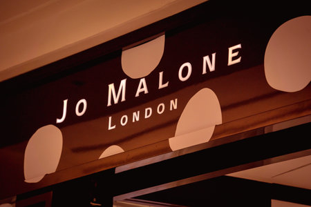 KUALA LUMPUR, MALAYSIA - DECEMBER 04, 2022: Jo Malone brand retail shop logo signboardのeditorial素材