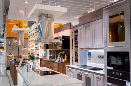PHUKET, THAILAND - JANUARY 10, 2023: Department of large household appliances and furniture store.のeditorial素材