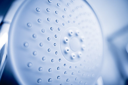 Rows of shower mixer at the showroom of a large store.の写真素材