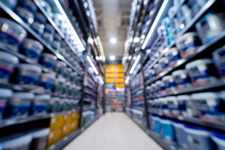 Department of large household appliances and paint store.の写真素材