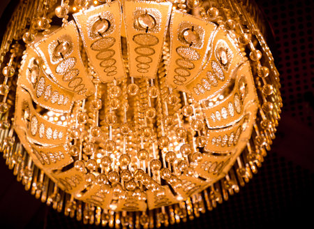 decorative lamps background at the showroom of a large store.の写真素材