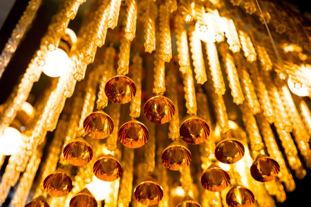 decorative lamps background at the showroom of a large store.の写真素材