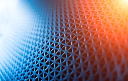 Textures of the speaker with a metal perforated grilleの写真素材