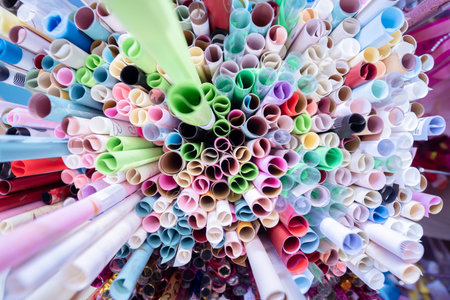 Background of assorted colored wrapping paper set