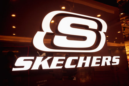 KUALA LUMPUR, MALAYSIA - DECEMBER 04, 2022: Skechers brand retail shop logo signboard on the storefront in the shopping mallのeditorial素材