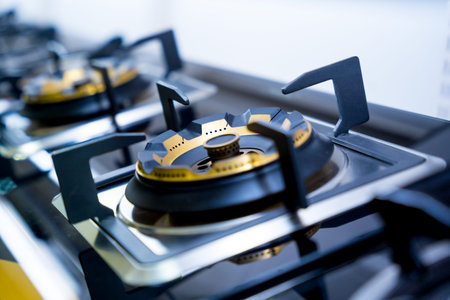 Domestic kitchen gas stove top cooker without flame