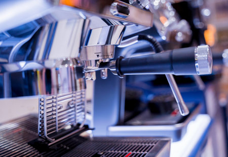Coffee machine in the showroom of a large storeの写真素材