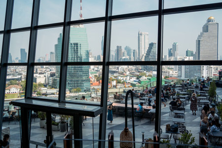 BANGKOK, THAILAND - 07 August, 2023: Interior view of Iconsiam at River side.のeditorial素材