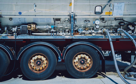 Liquid nitrogen tanks and heat exchanger coils for producing industrial gasの写真素材