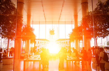 BANGKOK, THAILAND - 07 August, 2023: Exterior view of Apple Store in Bangkokのeditorial素材